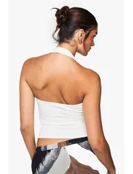 Slinky Ring Detail Wrap Halterneck Top - 1