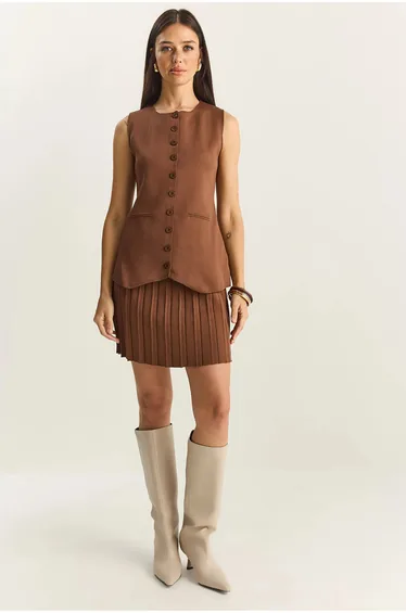 LUCCI Vest-Skirt Two-Piece Set