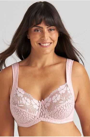 Jacquard Full Cup Bra with Lace