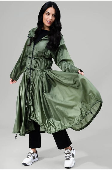 Full Length Windbreaker - CORE DARK MUSK GREEN