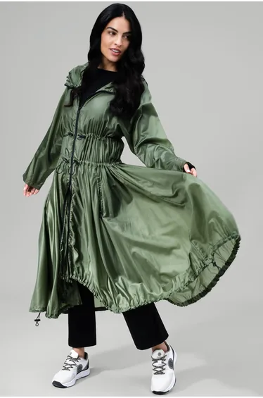 Full Length Windbreaker - CORE DARK MUSK GREEN