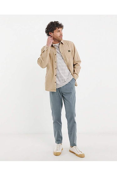 Linen Blend Tapered Elasticated Trouser