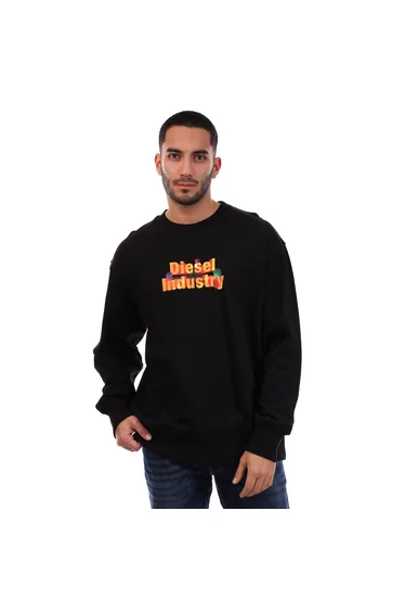 سويتشيرت ديزل أسود بأكمام طويلة