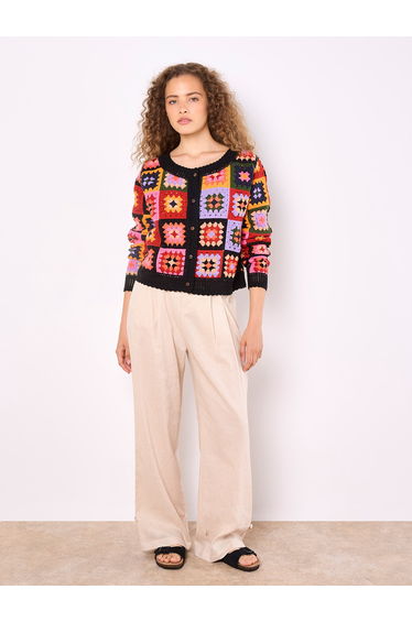 Colourful Crochet Squares Cardigan