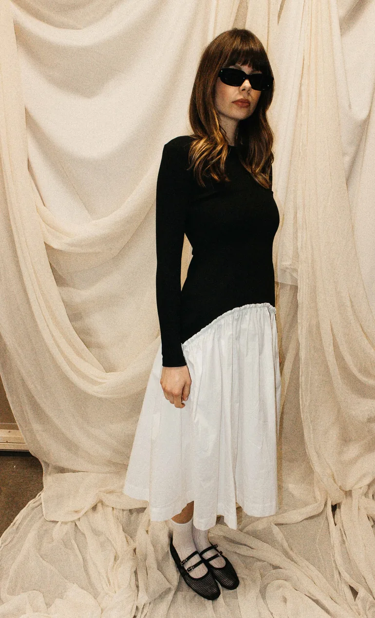 Black & White Drop Waist Dress Another Girl Multicolour : Day Dresses : VogaCloset Oman Black & White Drop Waist Dress Another Girl Multicolour : Day Dresses : VogaCloset Oman