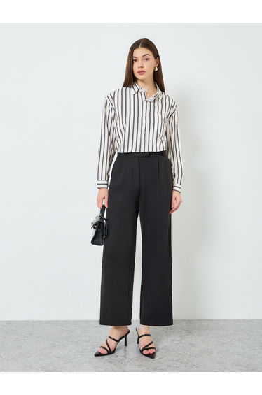 Women Black Wide Leg Trousers