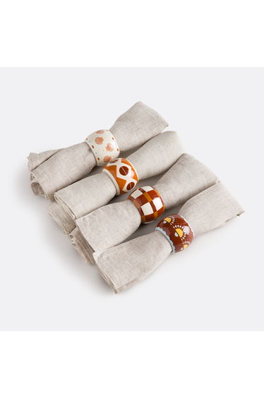 Set of 4 Nizar Mango Wood Napkin Rings