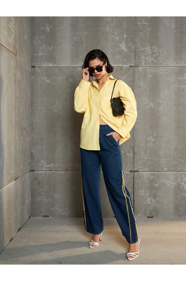 Women Fringed Straight Fit Jeans