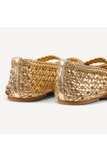 حذاء فلات لا ريدوت كولكشنز باللون الذهبي