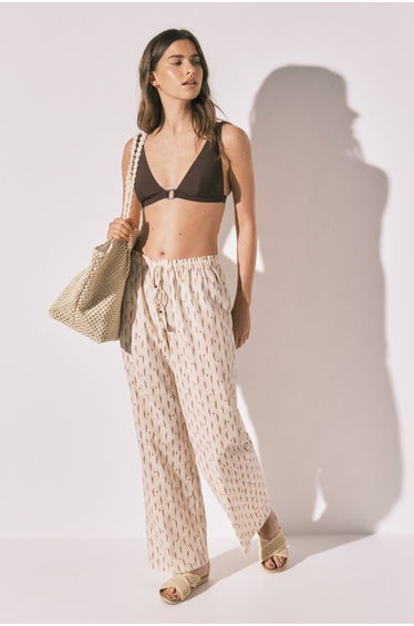 Ikat print long trousers