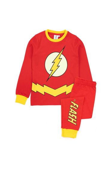 The Flash Childrens/Kids Logo Glow In The Dark Pyjama Set - Red