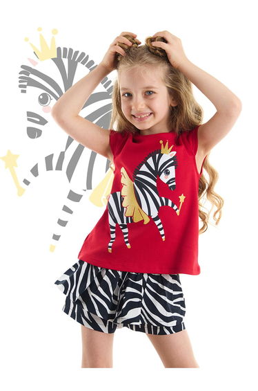 Ballerina Zebra Girls Kids T-shirt Shorts Set