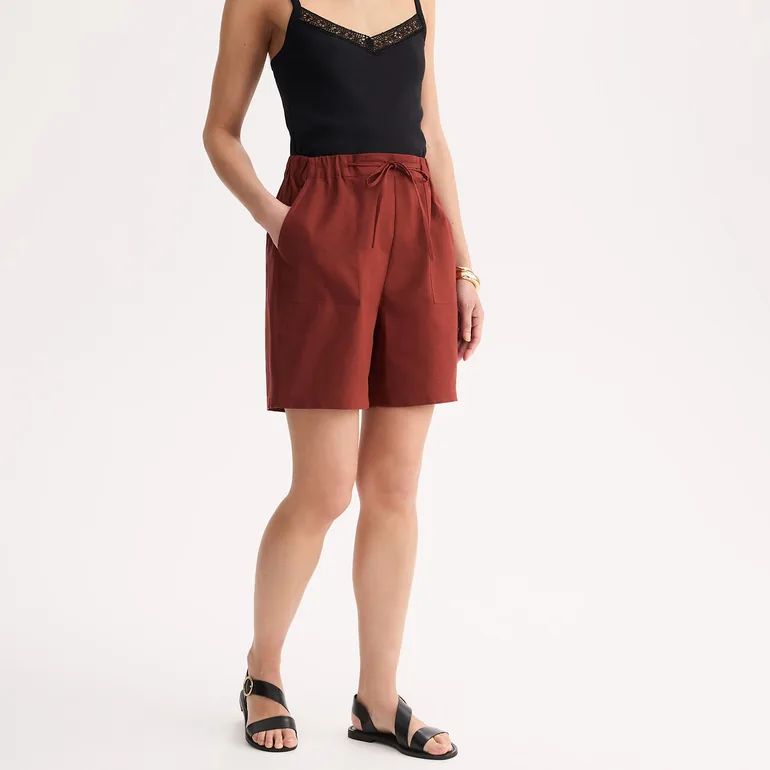 Linen Blend Shorts - 1