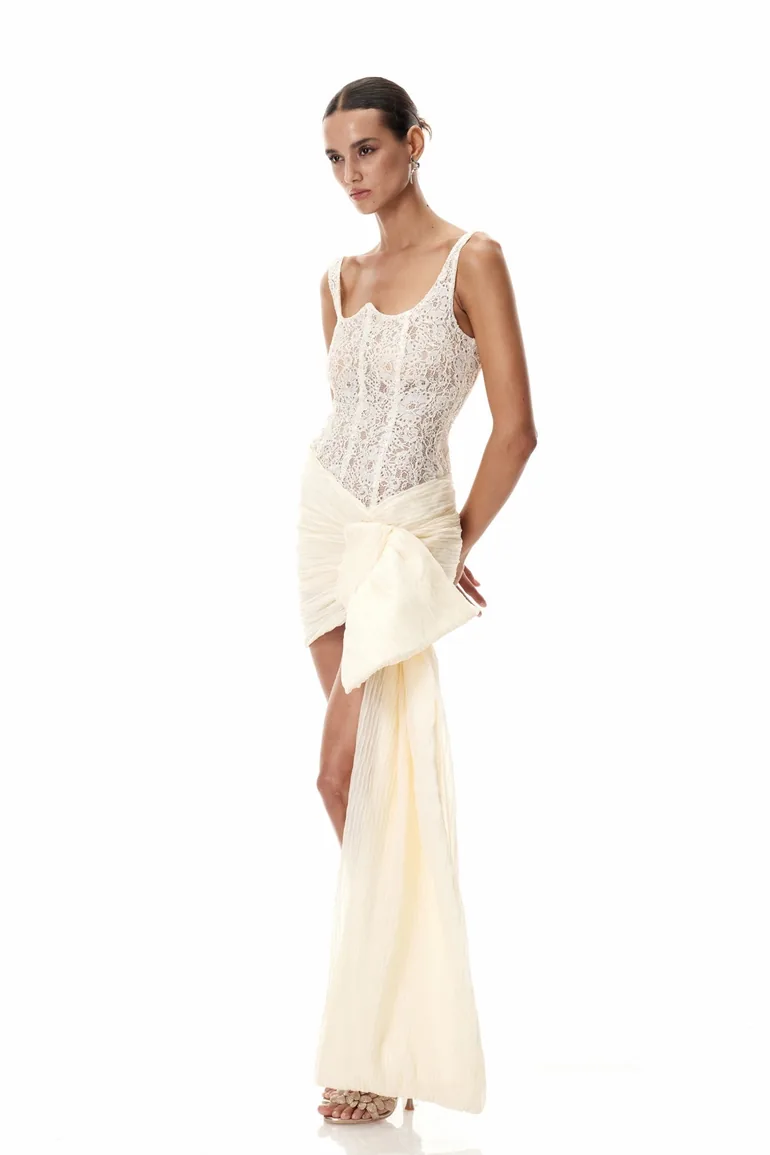 Bosede Bow Lace Corset Mini Dress - 2