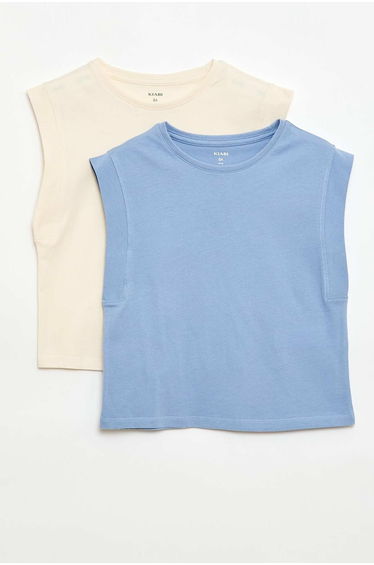 2-Pack of Plain Tank Tops BLUE