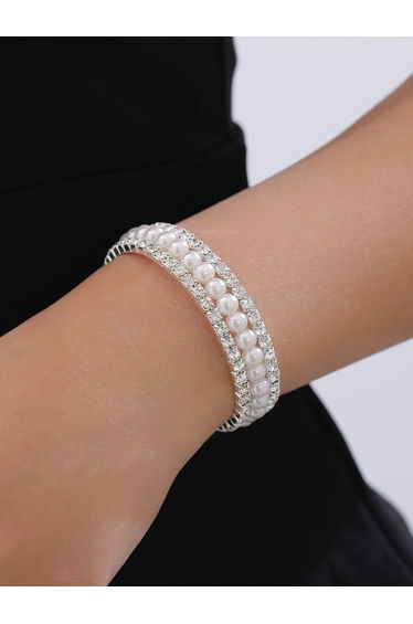 Embellished Faux Pearl Bangle