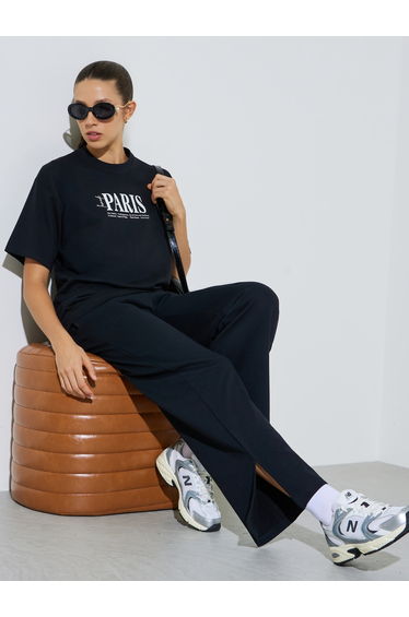 Typography Print T-Shirt and Leggings Co-Ords