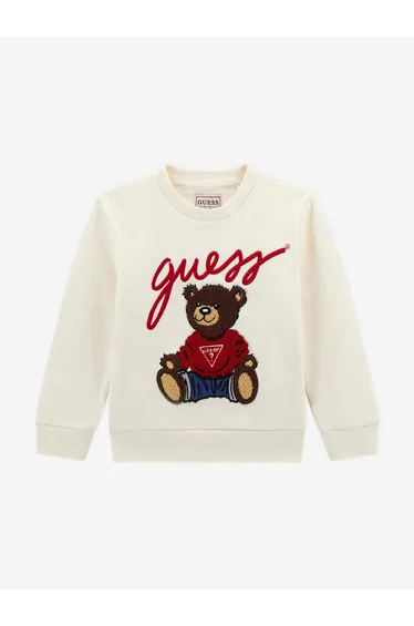 Kids Teddy Bear Sweatshirt in Ivory