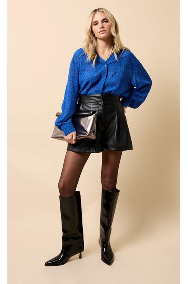 Blue Print Chiffon Shirt