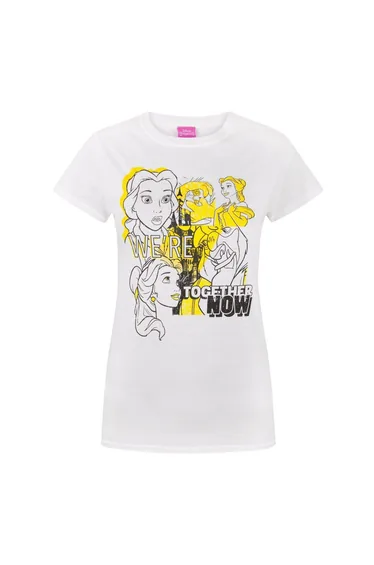 Disney Womens/Ladies Beauty And The Beast Belle Together T-Shirt - White
