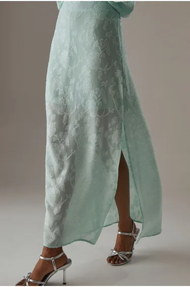 chinese dress ladies Rihoas Satin Lace Trim Midi Dress main image 0