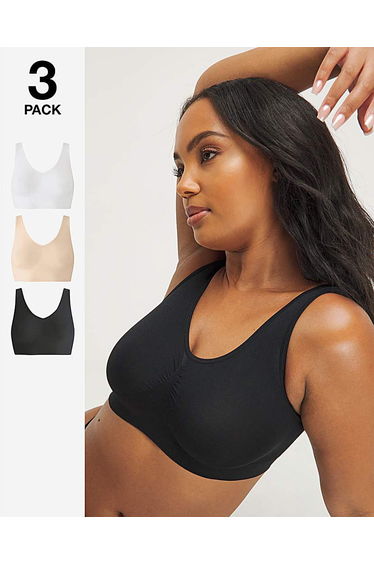 3 Pack Black/White/Blush Comfort Tops