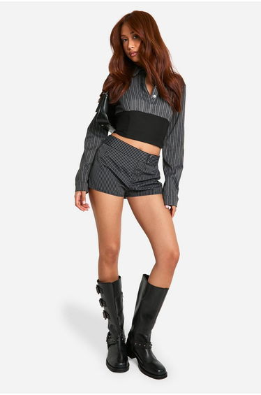 Tailored Pinstripe Micro Shorts