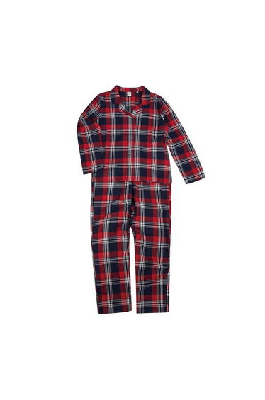 SF Womens/Ladies Tartan Pyjama Set - Red/Navy Check