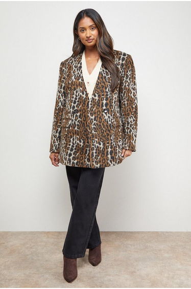 Collarless Blazer Coat