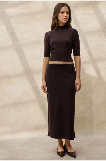 Soft Textured Knit Skirt