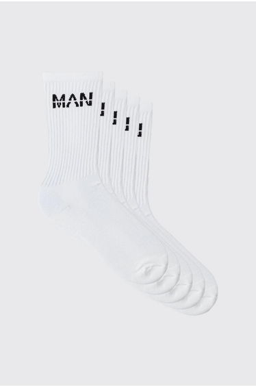 5 Pack Man Sport Socks - white