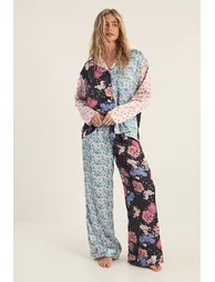Floral Polka Dot Splice Pyjama Trouser Set