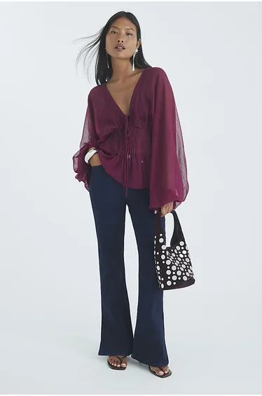 Petite Blue Flared Jeans