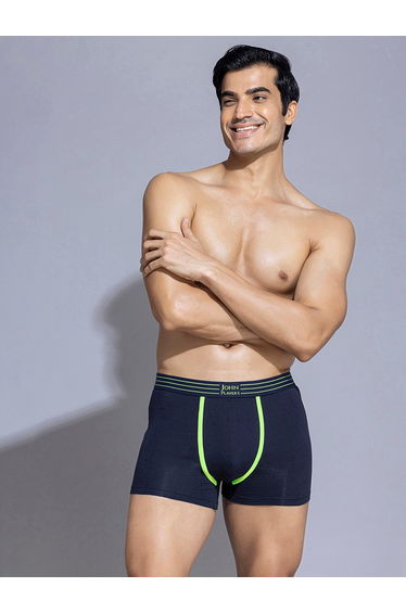 Pack of 2 - Solid Trunks with Striped Waistband