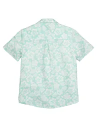 Hawaiian Print Cotton Shirt with Short Sleeves - 3
