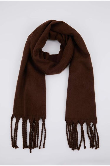 Brown Knitted Women's Scarf