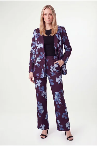 Petite Satin Floral Wide Leg Trouser Co-Ord
