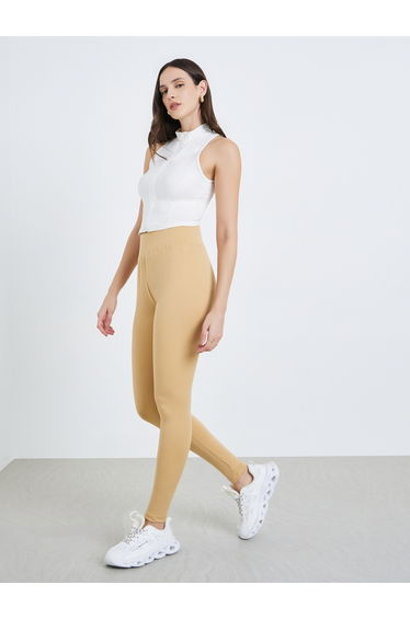 Women Khaki High-Rise Skinny Leggings