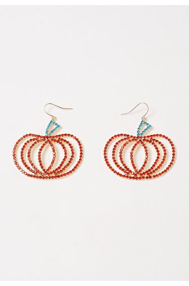 Sparkle Pumpkin Rhinestone Earrings
