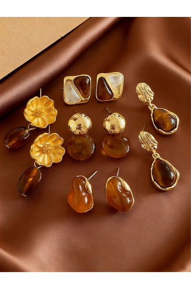 Set of 5 - Resin Dangle Earrings