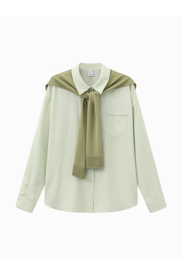 Women's Layered Shirt With Sweater