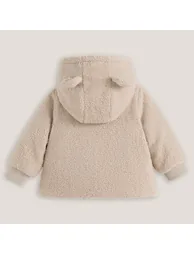 Faux Fur Hooded Coat - 1