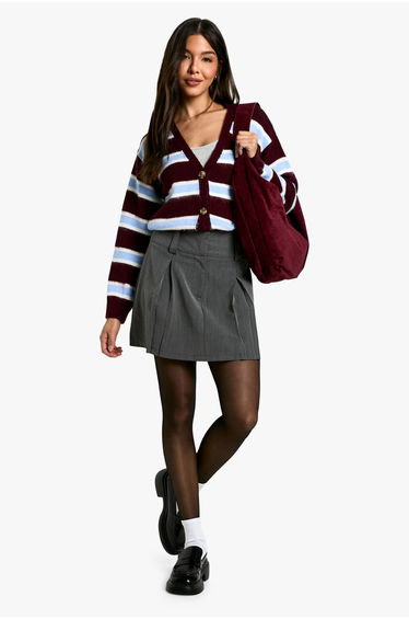 Plain Pleated Mini Skirt