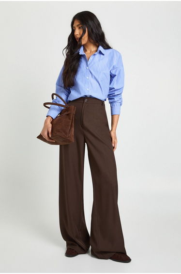 Tall Straight Leg Trousers - chocolate
