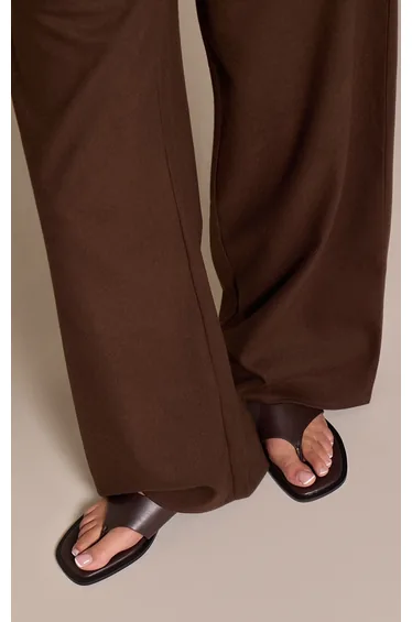 Chocolate High Vamp Toe Thong Flat Sandal