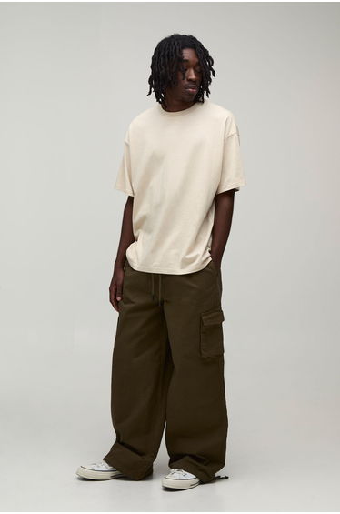 Parachute Fit Elasticated Cargo Trousers - olive