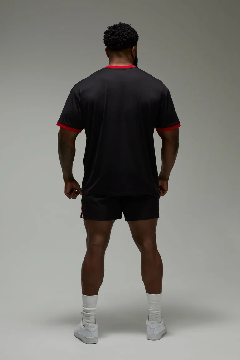 تيشيرت بوهو مان أسود بأكمام متوسطة الطول - 1