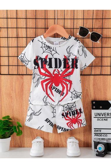 Boys Graphic Print T-Shirt and Shorts Set