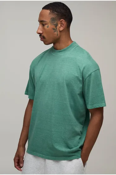 Oversized Beverly Hills Palm Washed T-Shirt - green