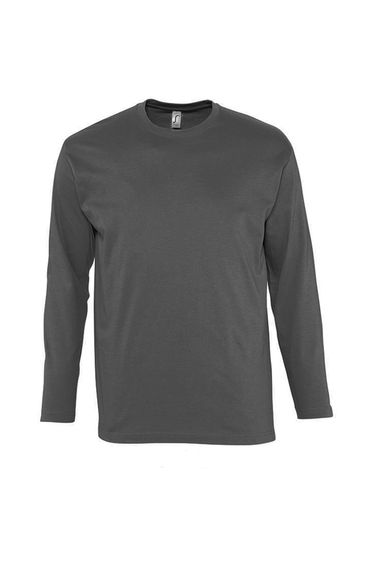 SOLS Mens Monarch Long Sleeve T-Shirt - Dark Grey